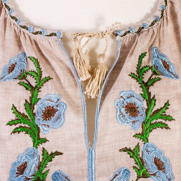 Ukrainian Embroidered linen dress Maxi XXL - Picture 3 of 3